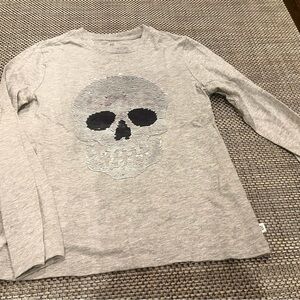 NWT GAP Kid’s Sz Med/ 8 Reversible Sequin Skull/ Games Over Long Sleeve T-Shirt
